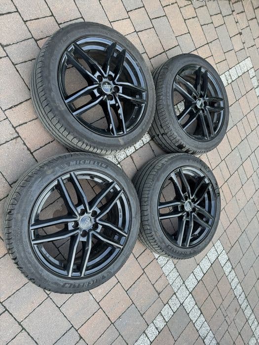 dezent tr black 5x100 et35 audi seat vw skoda opony letnie michelin jak nowe