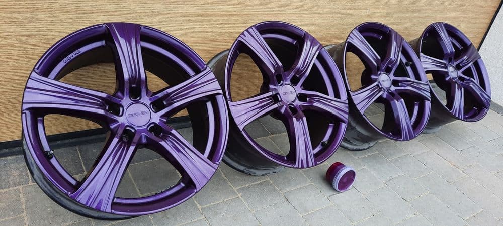 Nowe Oszałamiające Felgi 5x112 17" Fioletowe z Brokatem