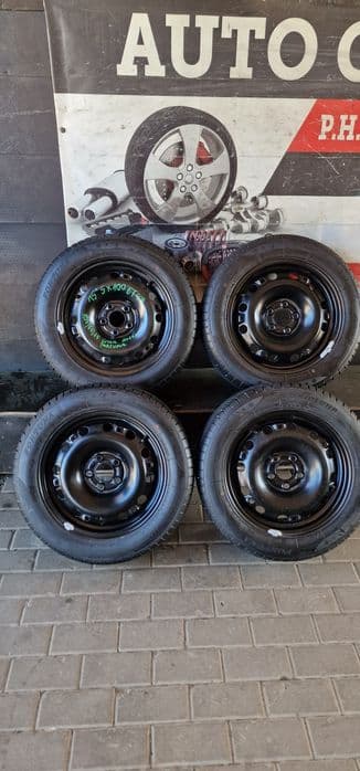 Felgi stalowe+OPONY Zimowe 195/55 r15 5x100 et43 skoda fabia II Polo 6C IBIZA IV