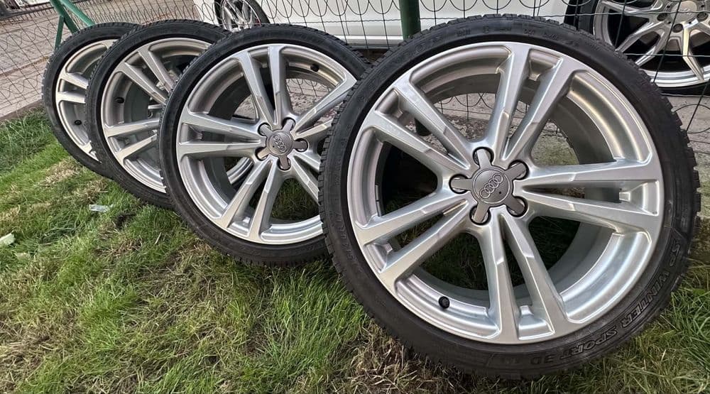 Felgi oryginalne Audi 17” 5x100 + opony zimowe Dunlop